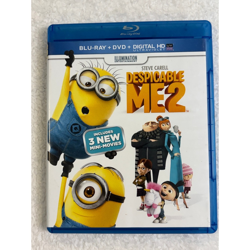 Despicable‎ Me 2 Blu-ray DVD Combo Pack Illumination Minions Steve Carell PG